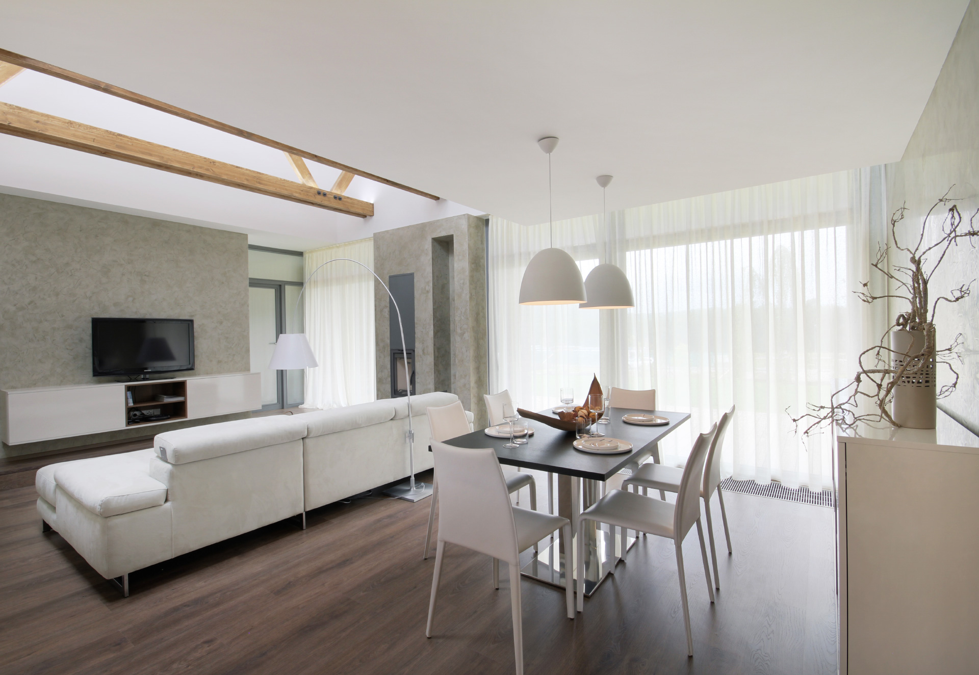 Nábytok HANÁK v developerskom projekte Loreta Homes Pyšely obývacia izba