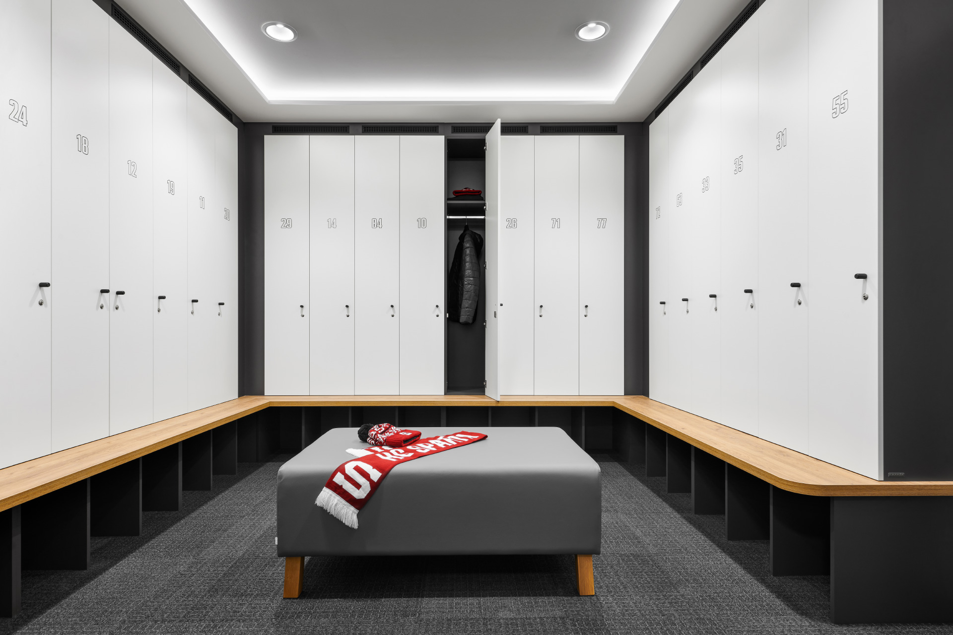 Hanák furniture Hockey club background modernisation dressing-room