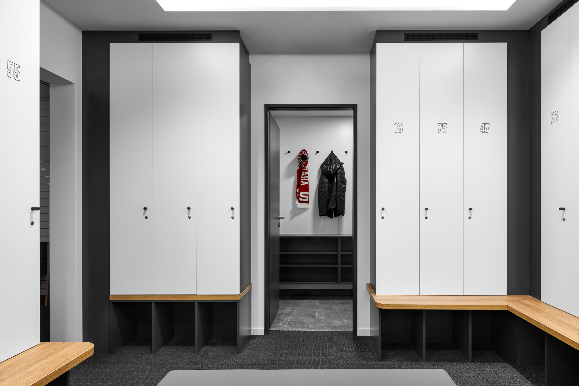 Hanák furniture Hockey club background modernisation dressing-room