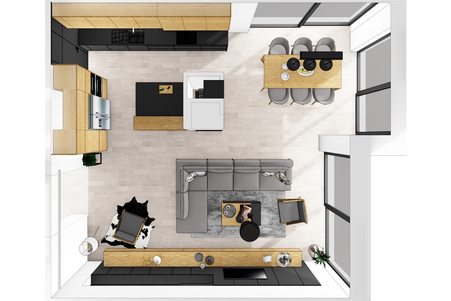 Hanak furniture House interior design Floor plan