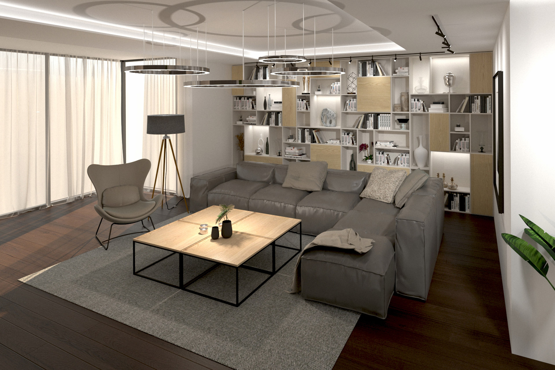 Hanak Modern interior design of the house Living room