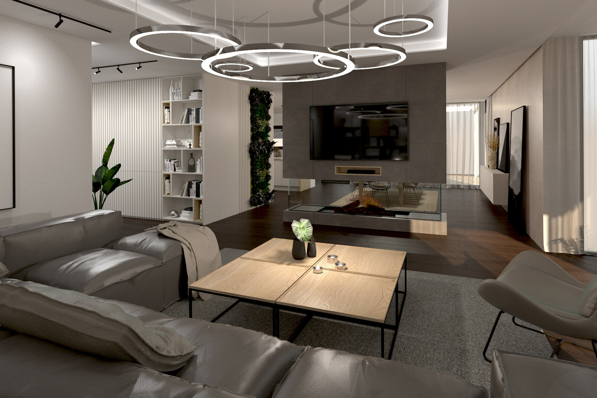 Hanák Návrh moderního interiéru Obývací pokoj