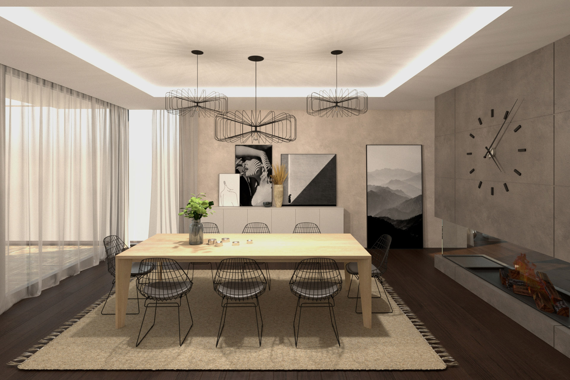 Hanak Modern interior design of the house Dining roomb