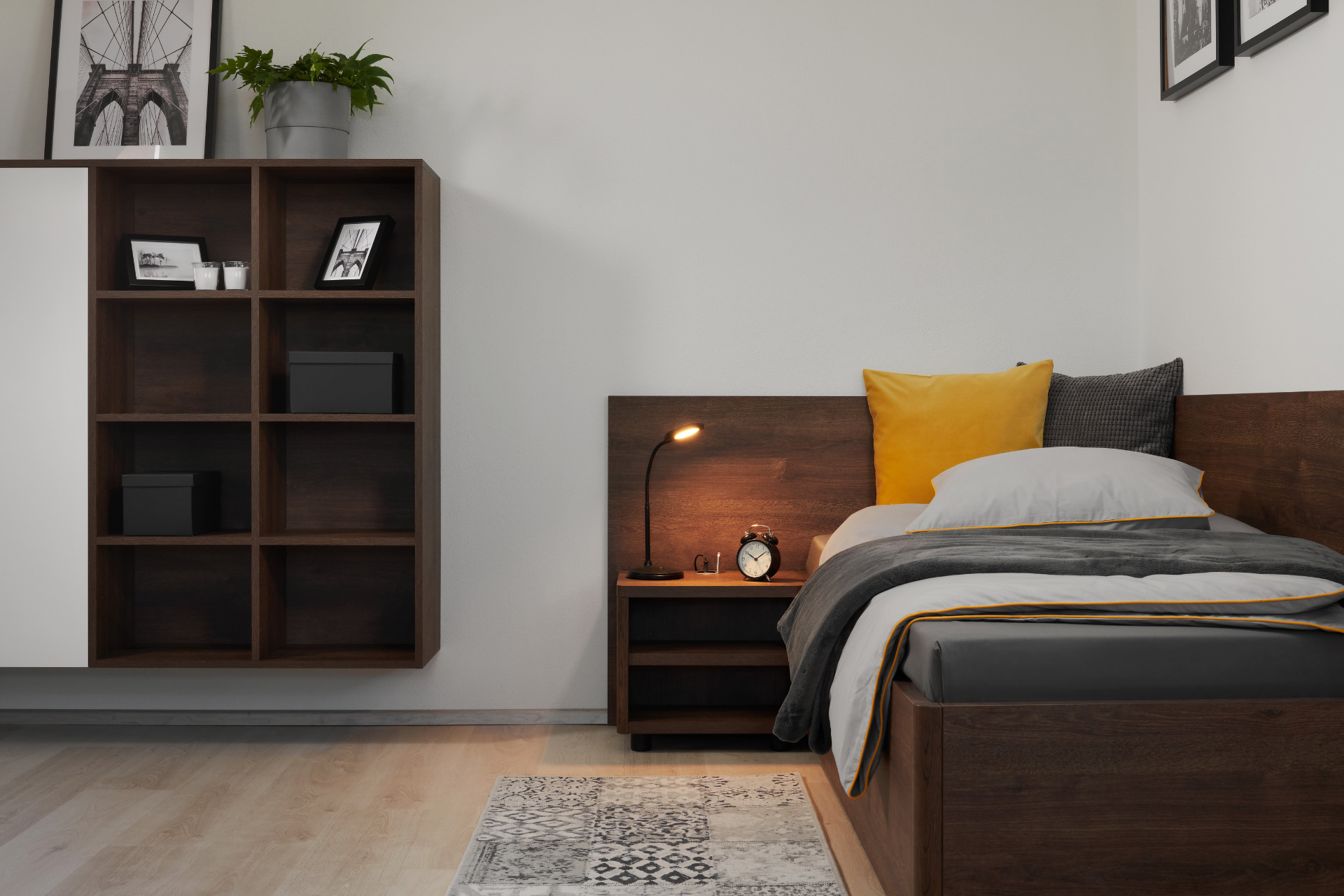 Hanák nábytek Modern student room Bed and bedside table