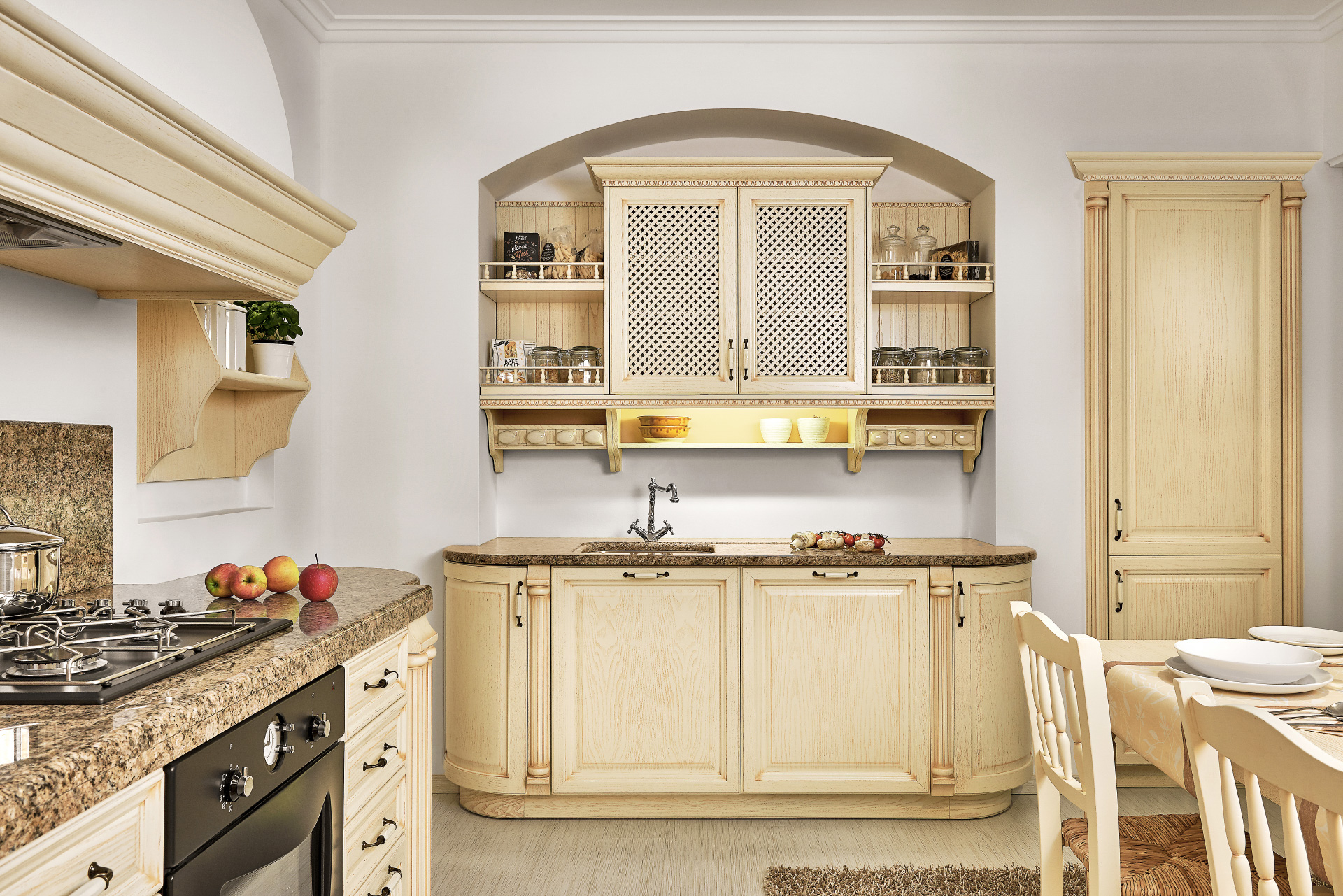 Stylishly furnished HARMONIA kitchen Cream scrubbed ash